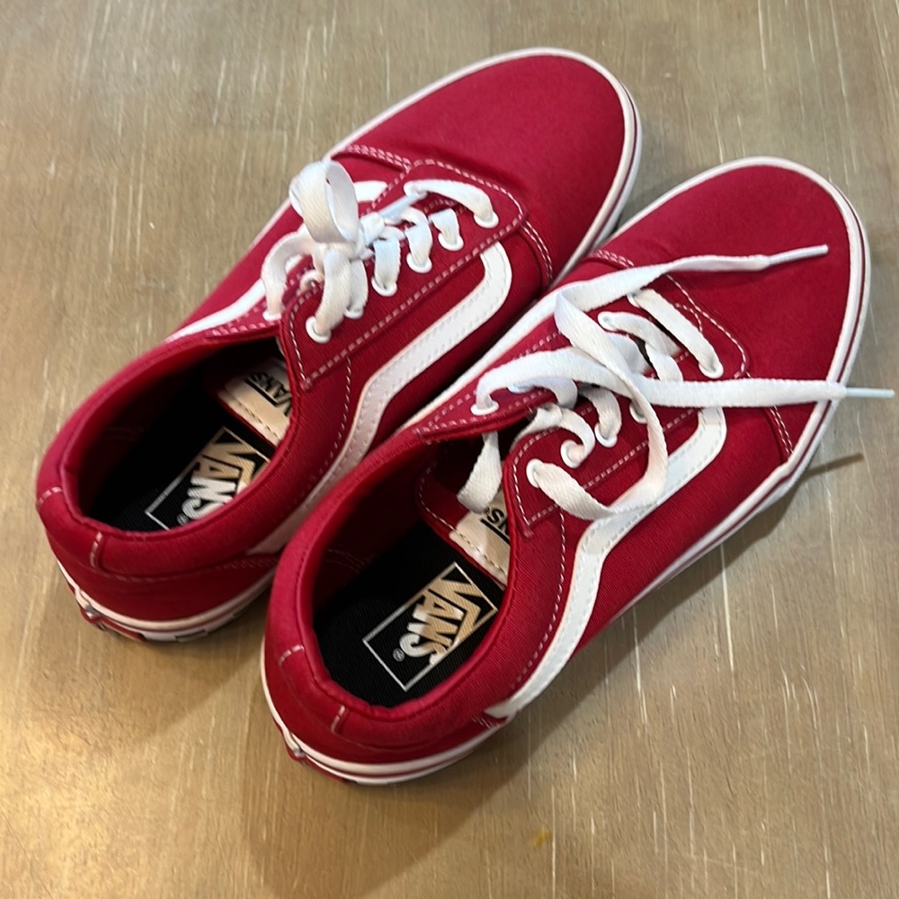 Youth 6 vans sneakers red worn once